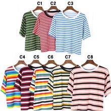 Load image into Gallery viewer, Korean Inspired Small Stripes Hanging Tee Summer Feels