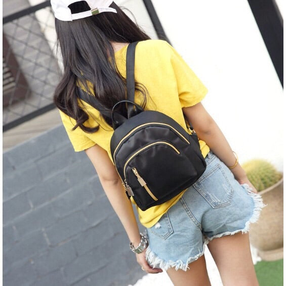 Korean Black Backpack Bag