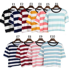 Load image into Gallery viewer, Korean Inspired Big Stripes Hanging Tee Summer Feels